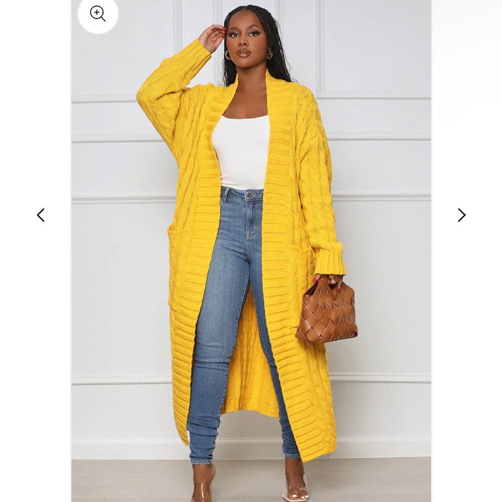 NWT Mustard Cable Knit Sweater